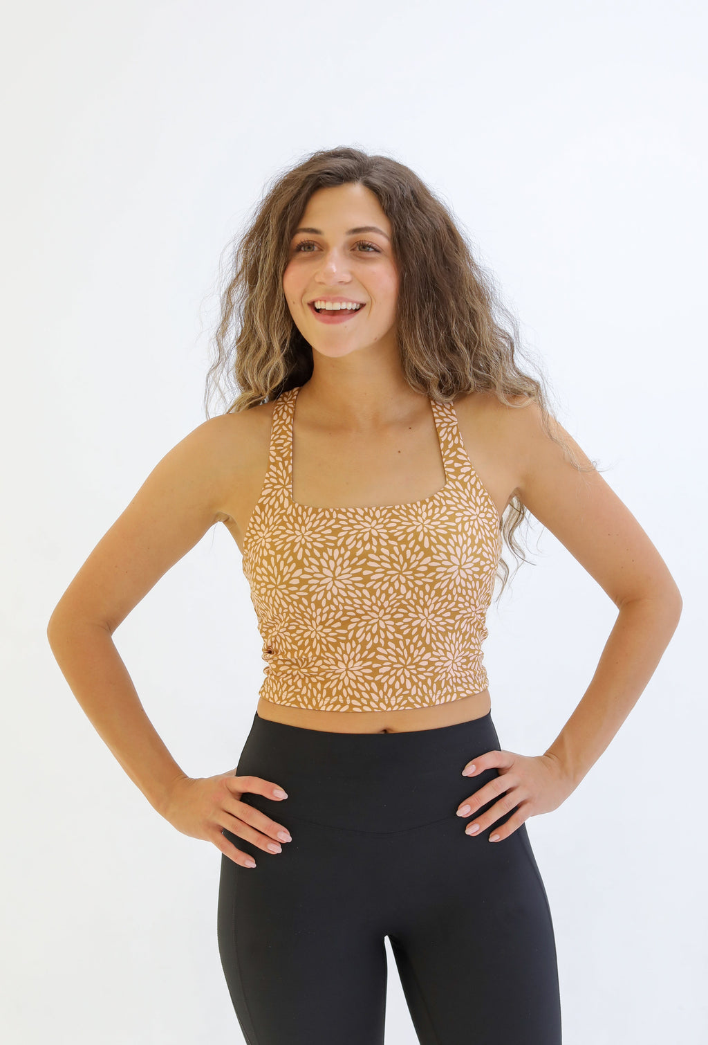 Skin Twist Back Crop - Honeycomb Sunburst