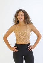 Skin Twist Back Crop - Honeycomb Sunburst