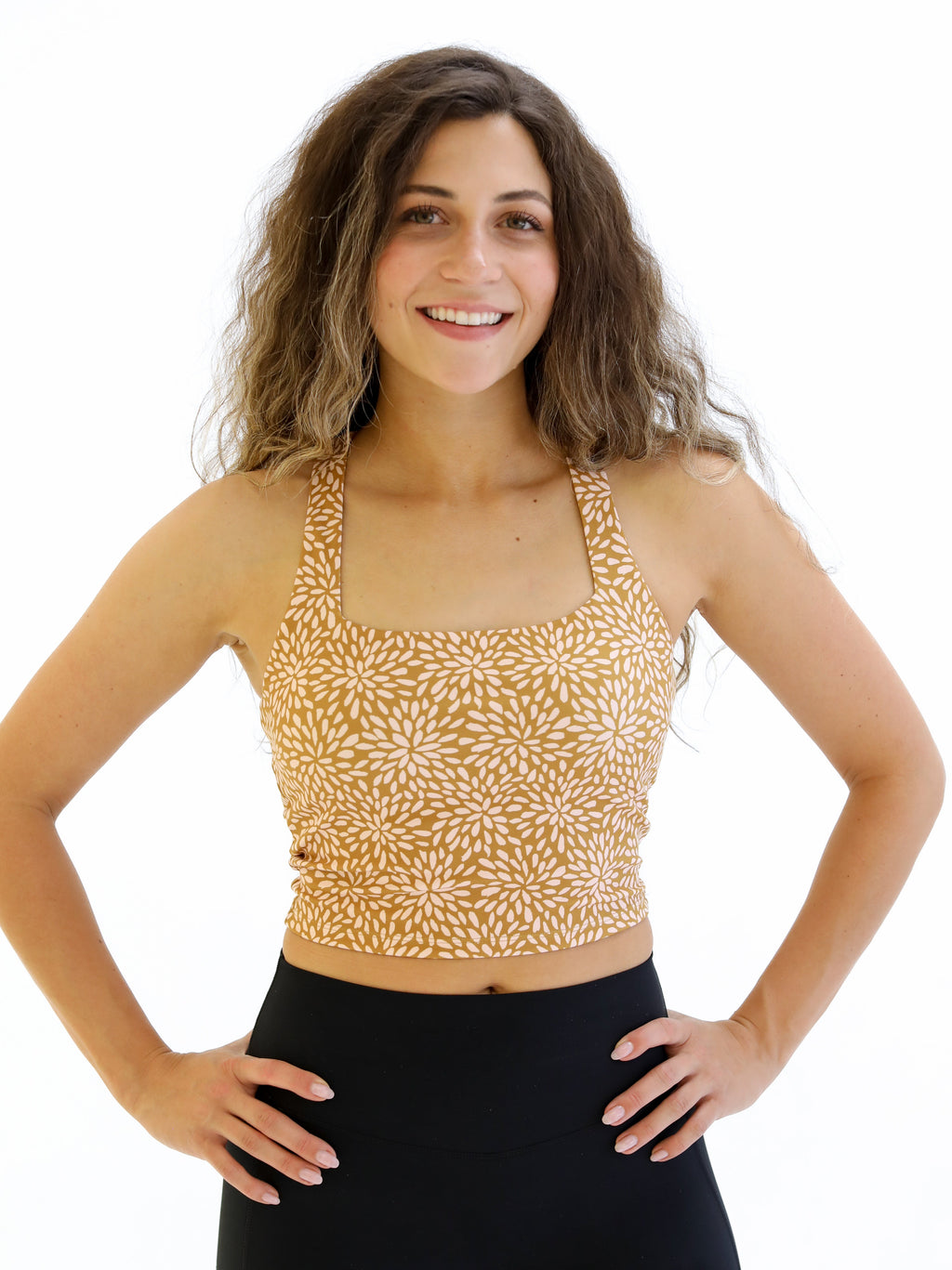 Skin Twist Back Crop - Honeycomb Sunburst