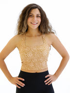 Skin Twist Back Crop - Honeycomb Sunburst