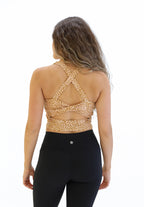 Skin Twist Back Crop - Honeycomb Sunburst