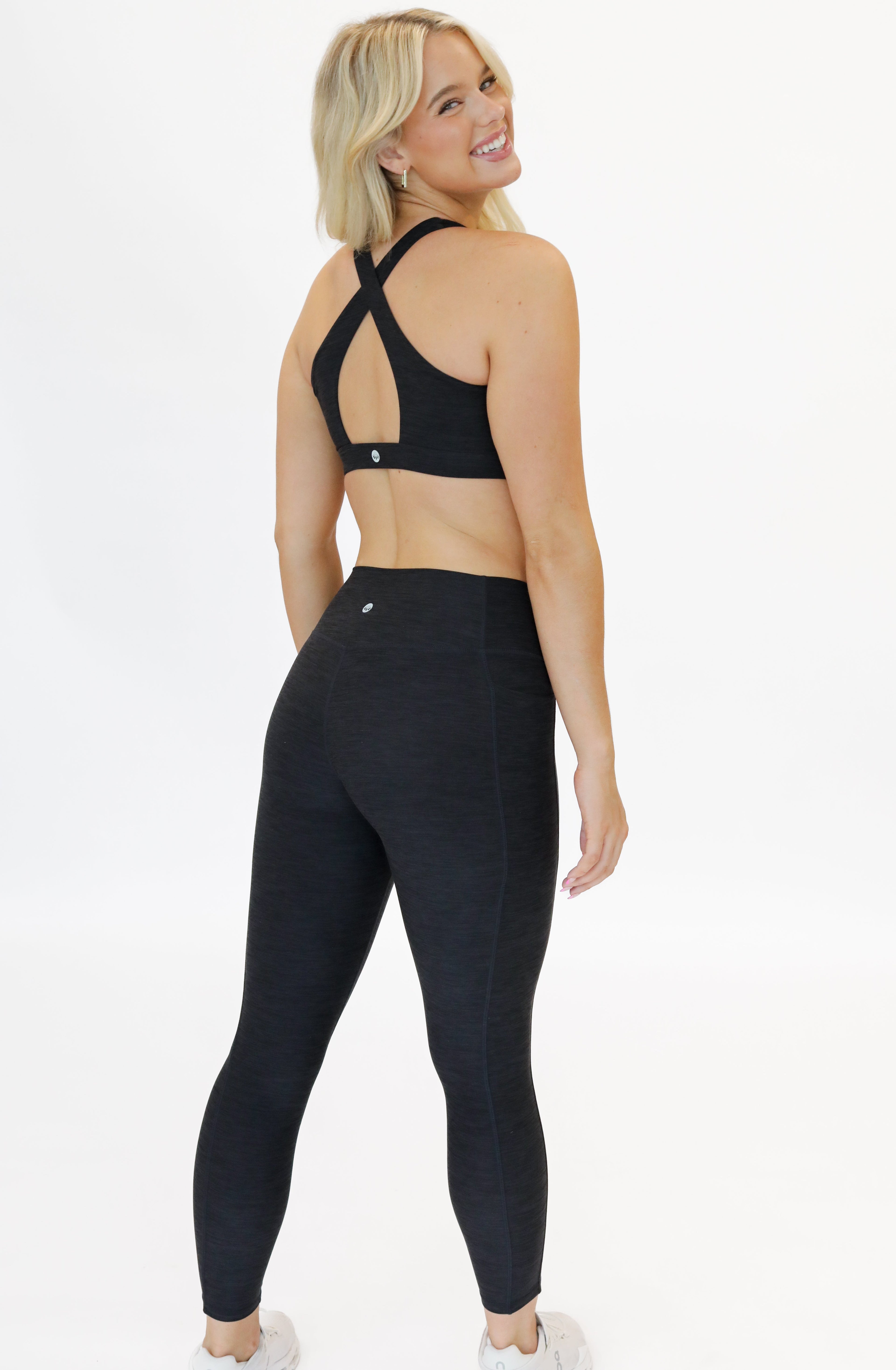 7/8 Dynamic Chakra Leggings (24 in. inseam) - Heathered Black