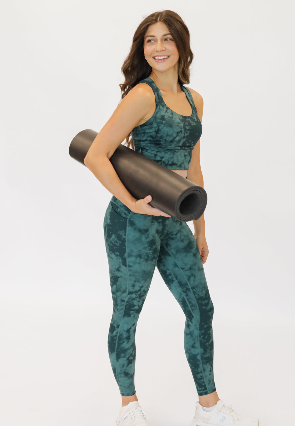 High Waisted Vinyasa 7/8 Leggings - Verde Tie Dye