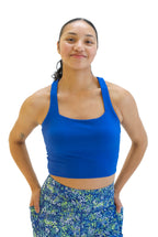 Skin Twist Back Crop - Cobalt