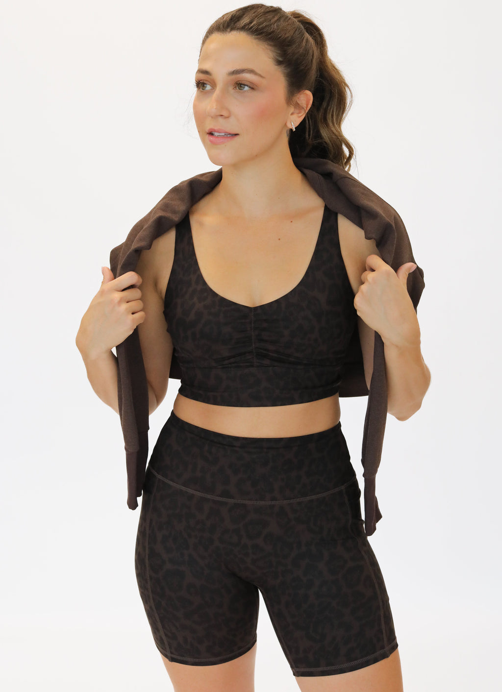Annie Sports Bra - Cocoa Leopard