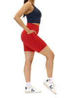 Lux High Waisted Rio Shorts (Multi-Lengths) - Cherry