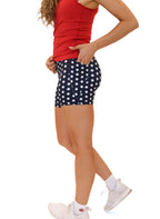 Lux High Waisted Rio Shorts (5 in. inseam) - Navy Stars