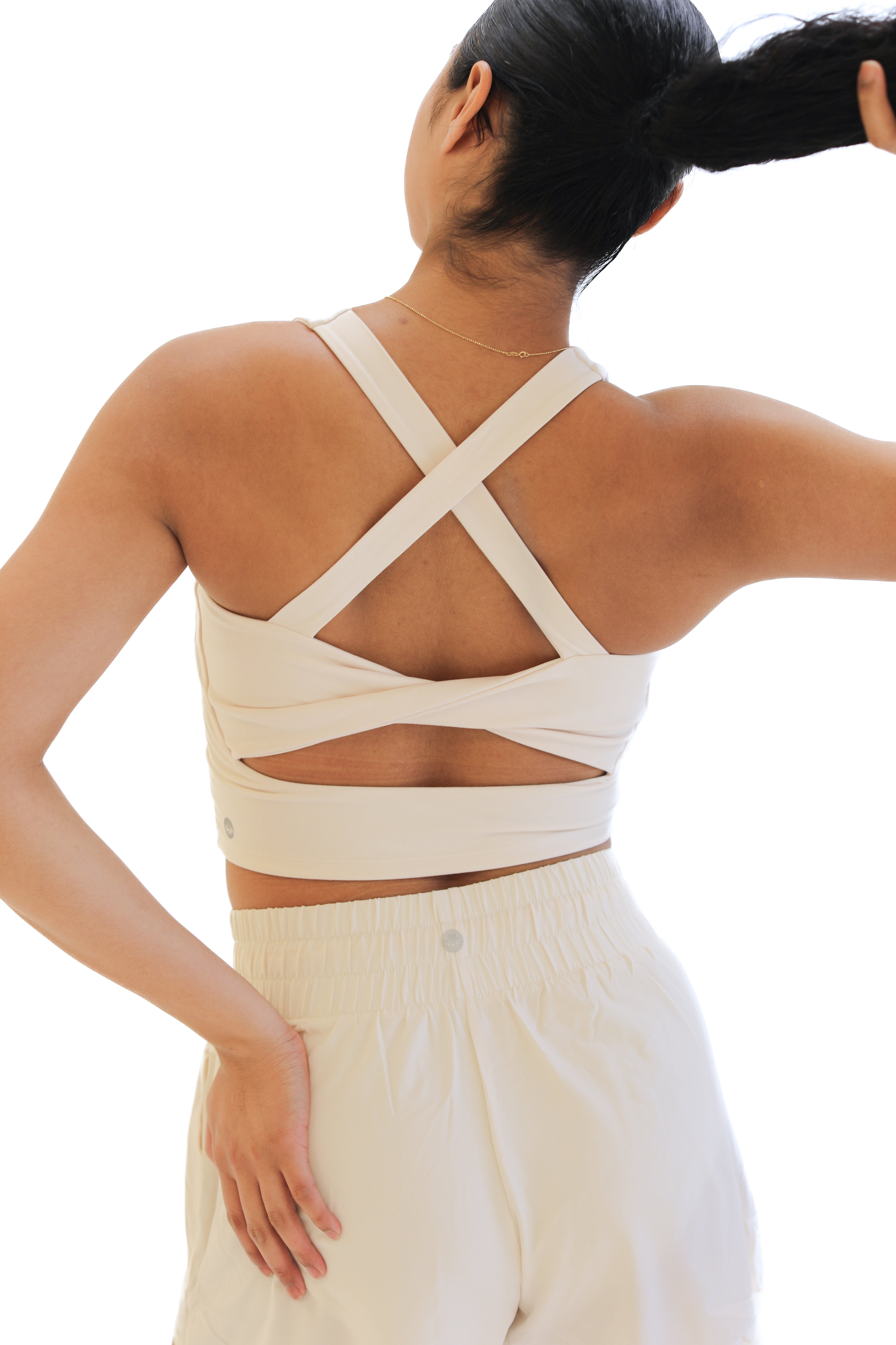 Skin Twist Back Crop - Jet Stream