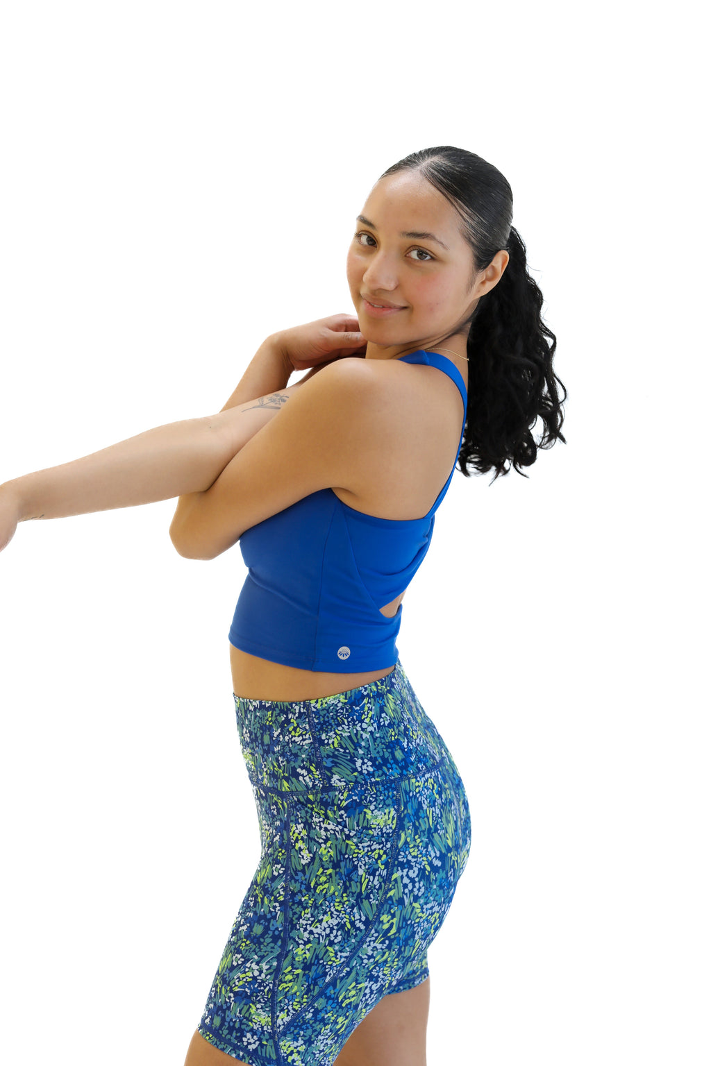 Skin Twist Back Crop - Cobalt