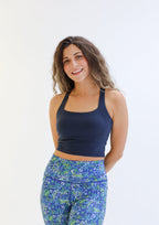 Skin Twist Back Crop - Navy