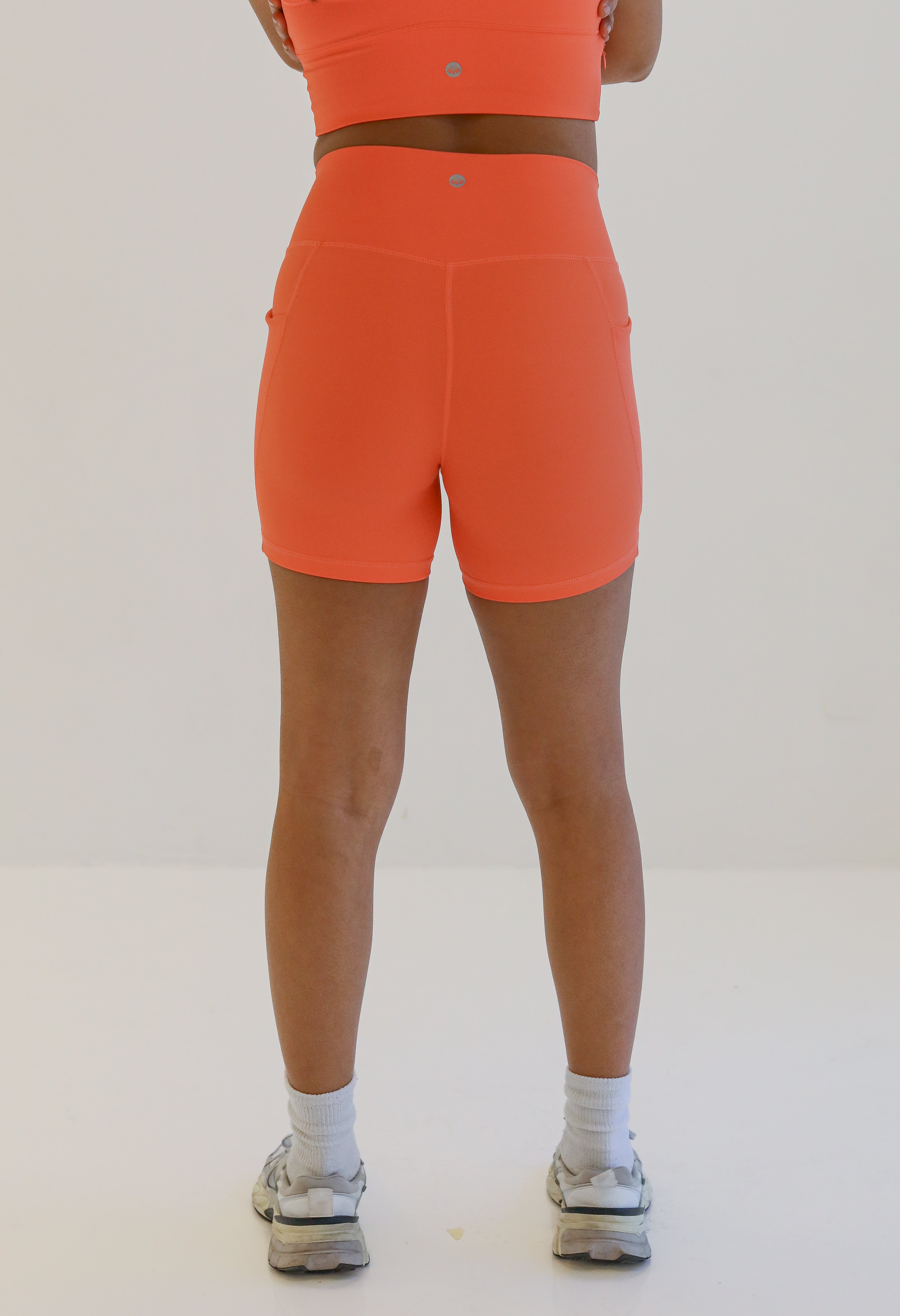 Lux High Waisted Rio Shorts (Multi-Lengths) - Tangerine