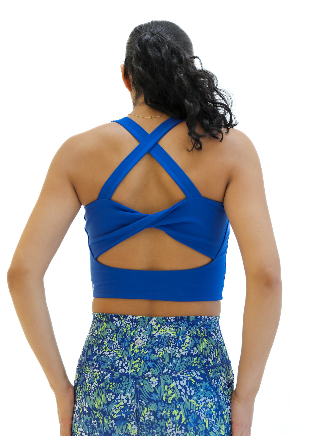 Skin Twist Back Crop - Cobalt