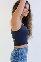 Skin Twist Back Crop - Navy