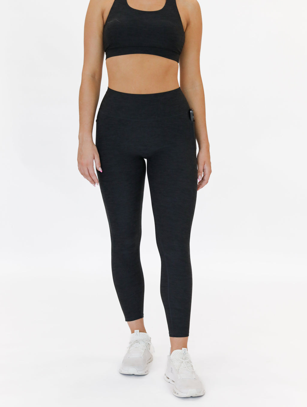 7/8 Dynamic Chakra Leggings (24 in. inseam) - Heathered Black
