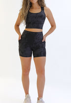 Lux High Waisted Rio Shorts (5 in. inseam) - Onyx Tie Dye