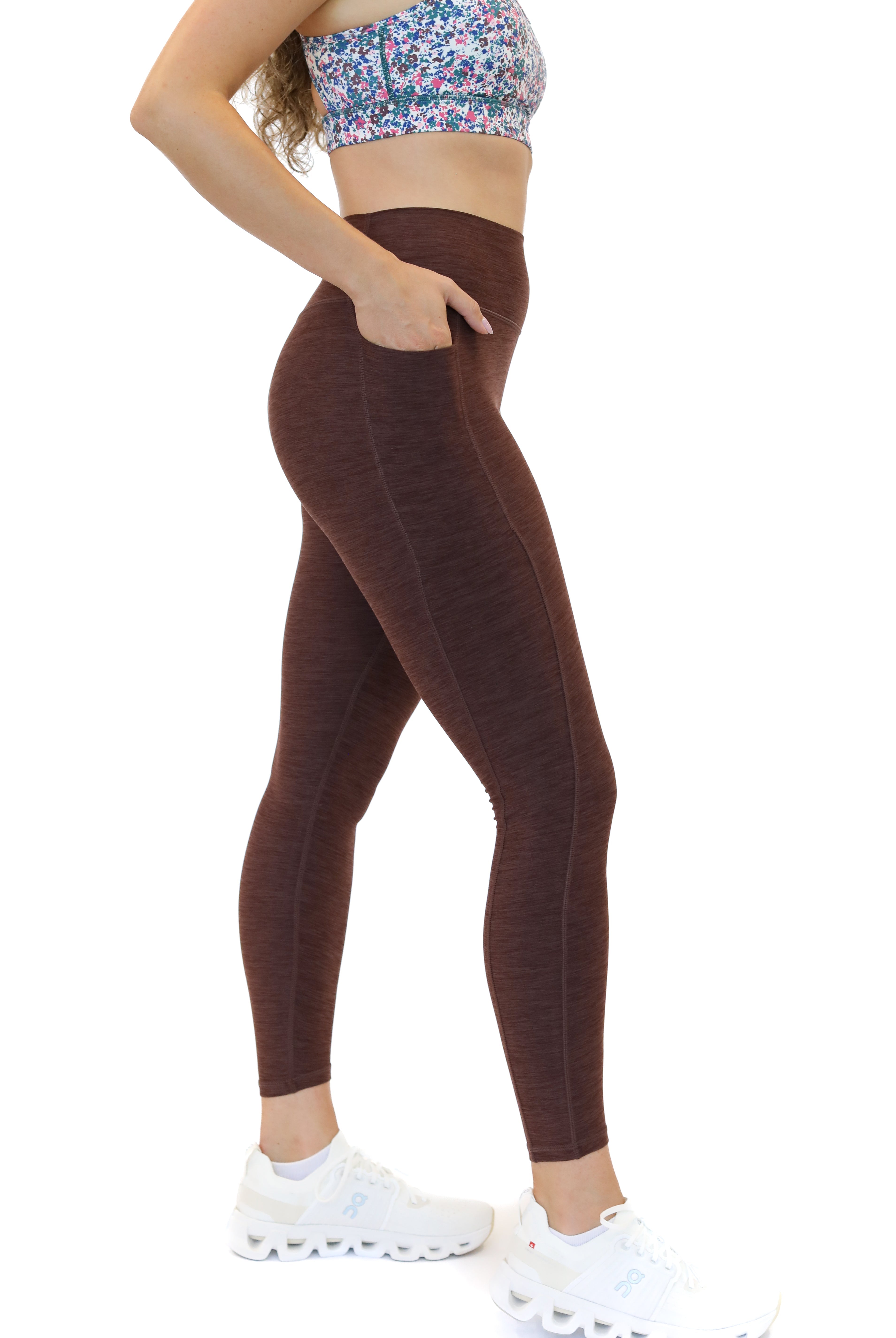 7/8 Dynamic Chakra Leggings (24 in. inseam) - Heather Fossil