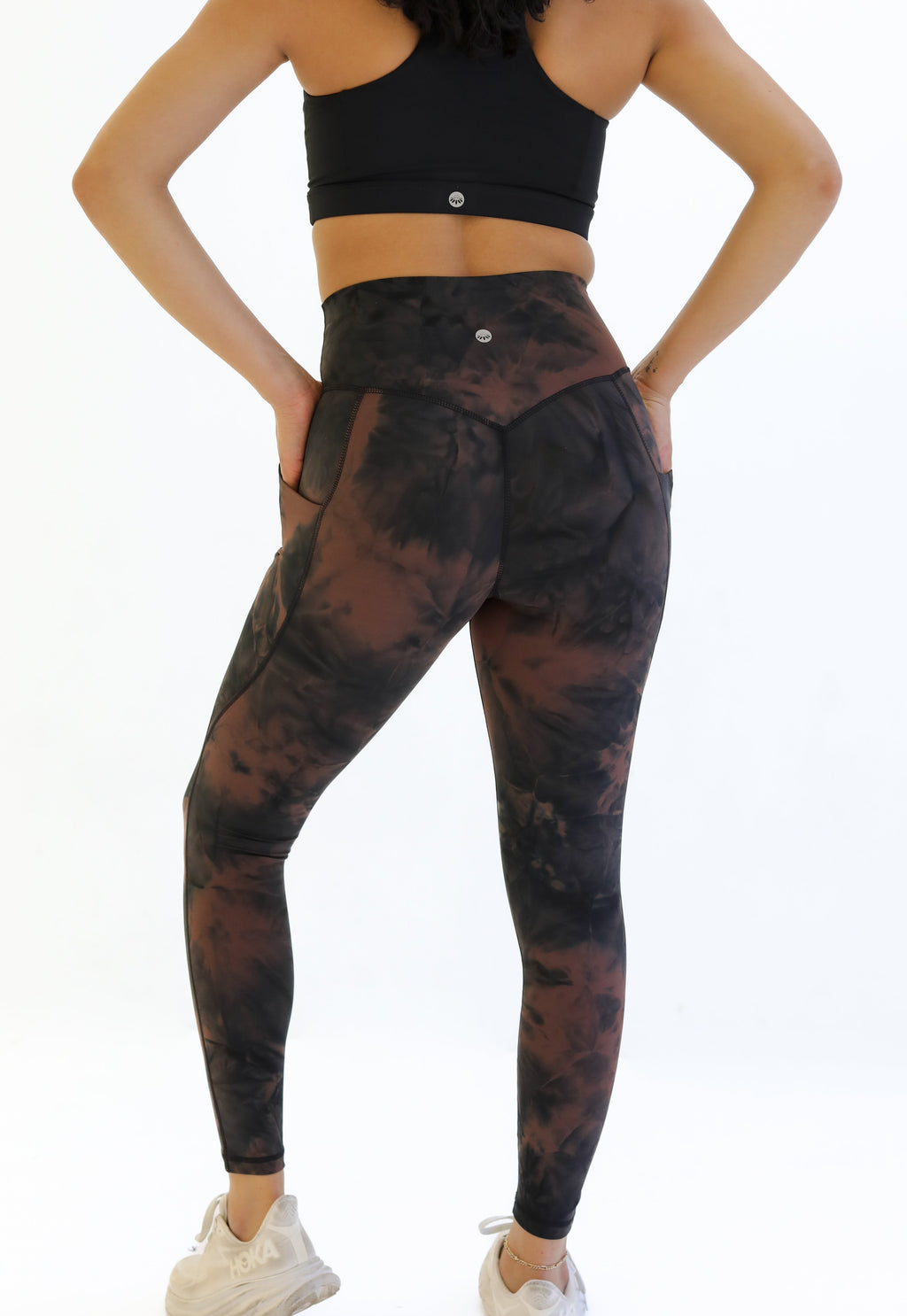 Lux Pace Leggings (26in.) - Fossil / Black Tie Dye