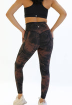 Lux Pace Leggings (26in.) - Fossil / Black Tie Dye