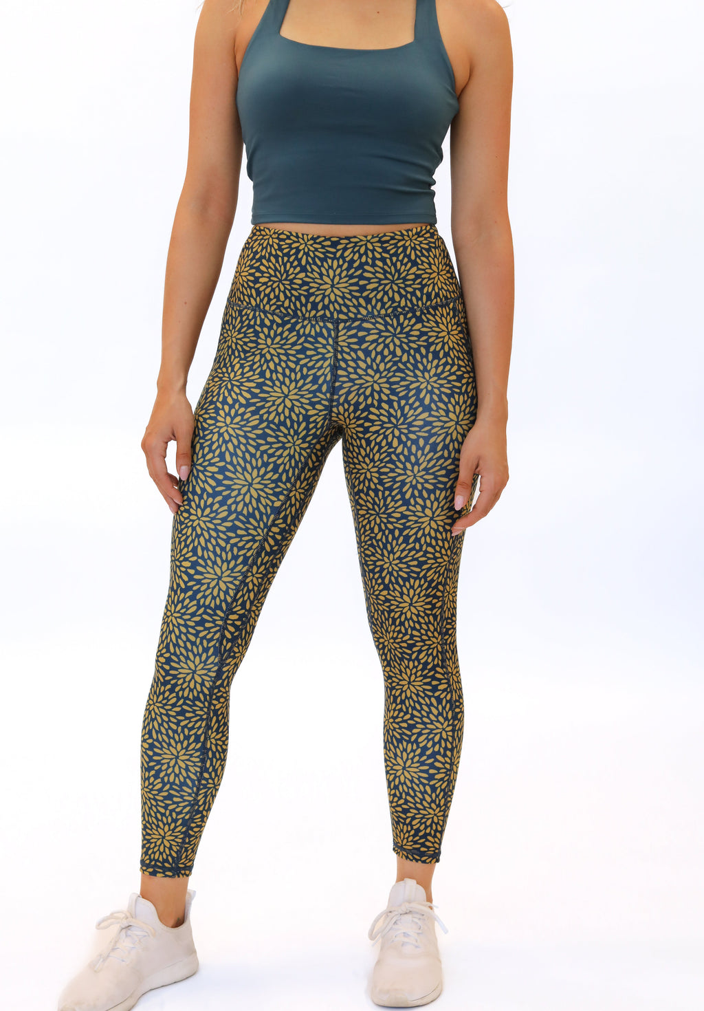 High Waisted Vinyasa 7/8 Leggings - Pacific Sunburst