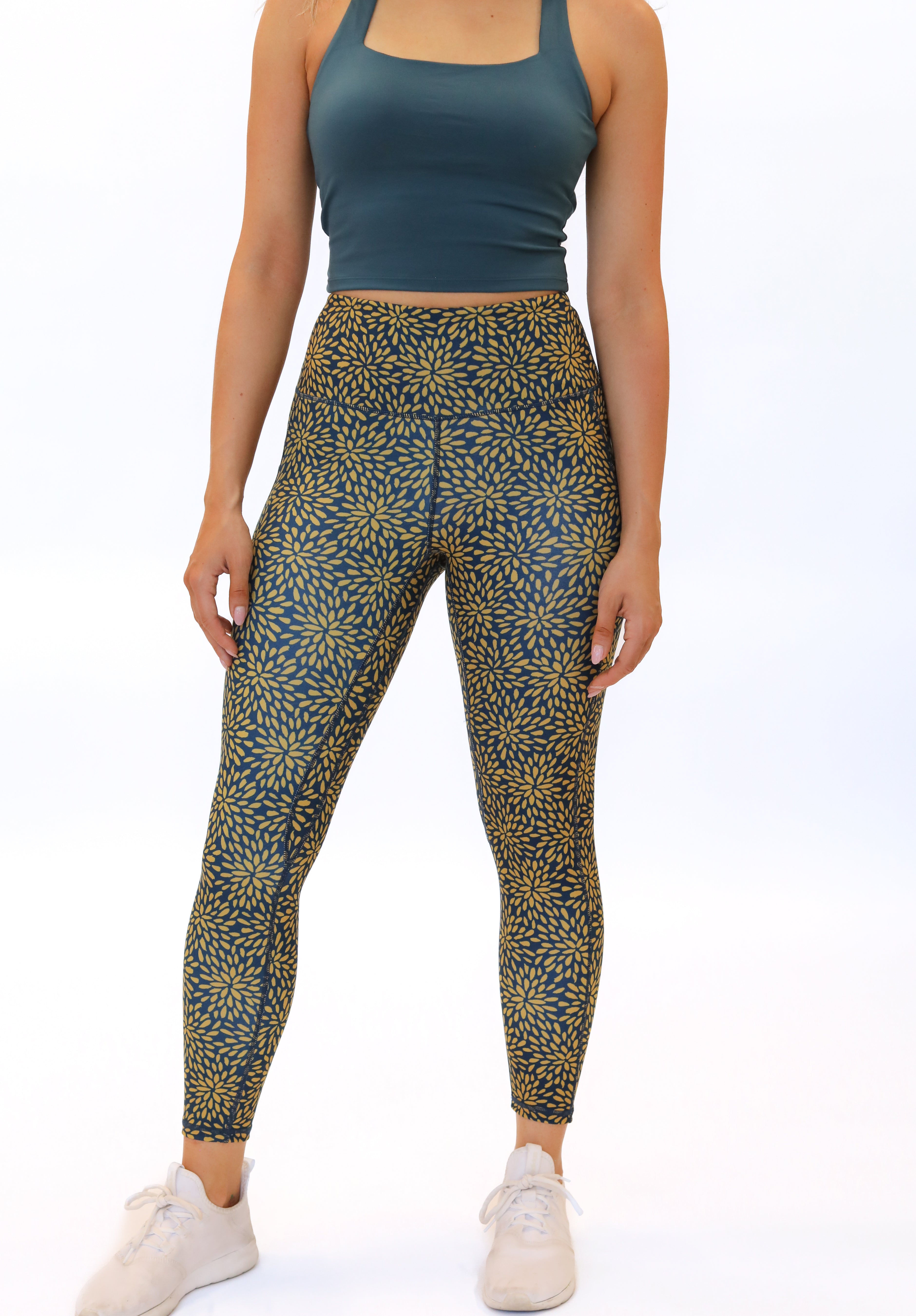 High Waisted Vinyasa 7/8 Leggings - Pacific Sunburst