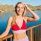 Heidi Bikini Top - Cherry Stripe - XL ONLY - FINAL SALE