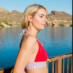 Heidi Bikini Top - Cherry Stripe - XL ONLY - FINAL SALE