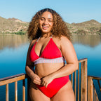 Heidi Bikini Top - Cherry Stripe - XL ONLY - FINAL SALE