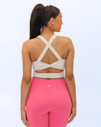 Skin Twist Back Crop - Jet Stream