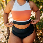 Seamed Page High Waisted Swim Bottoms - Black - FINAL SALE