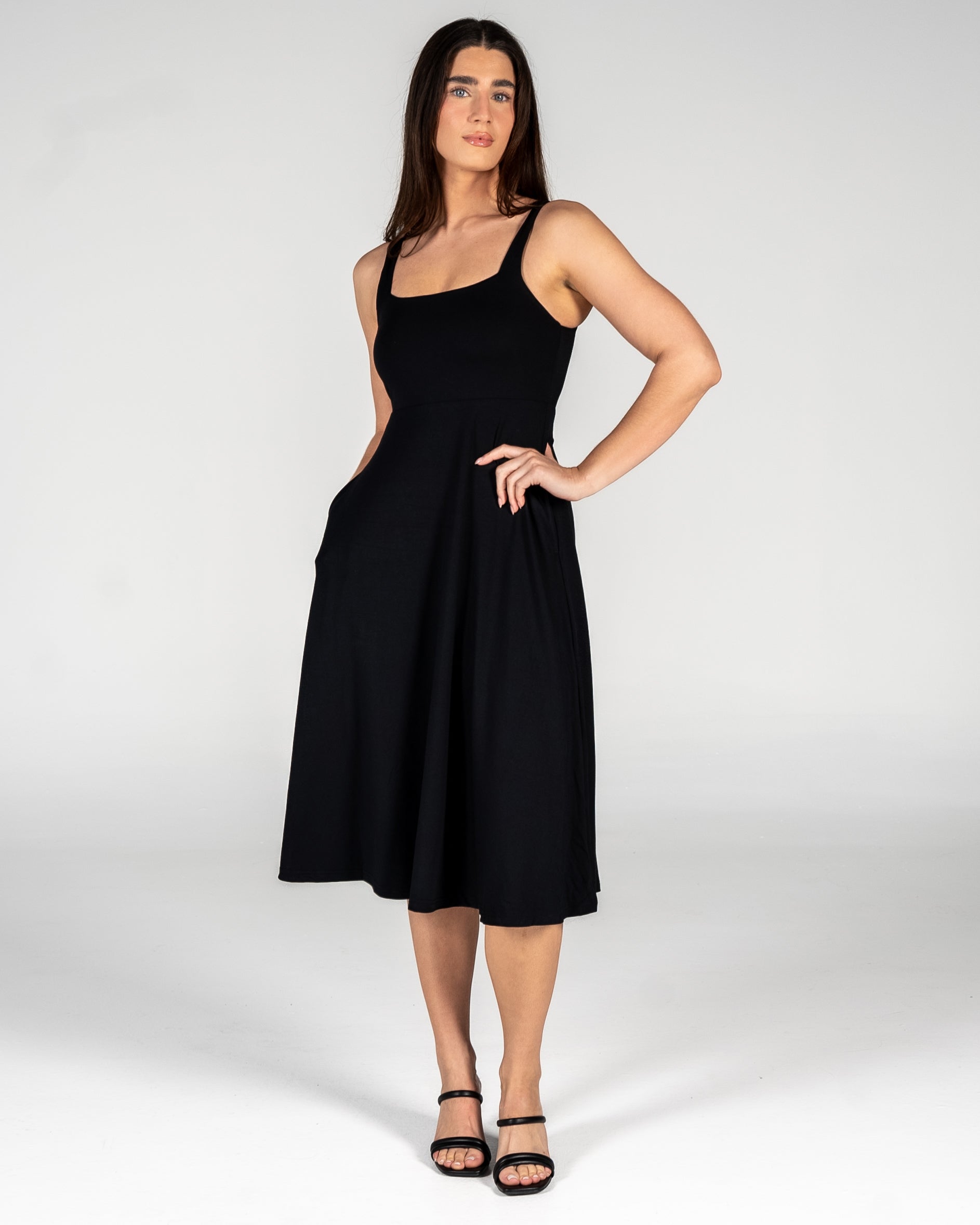 Empire Midi Dress - Black - FINAL SALE