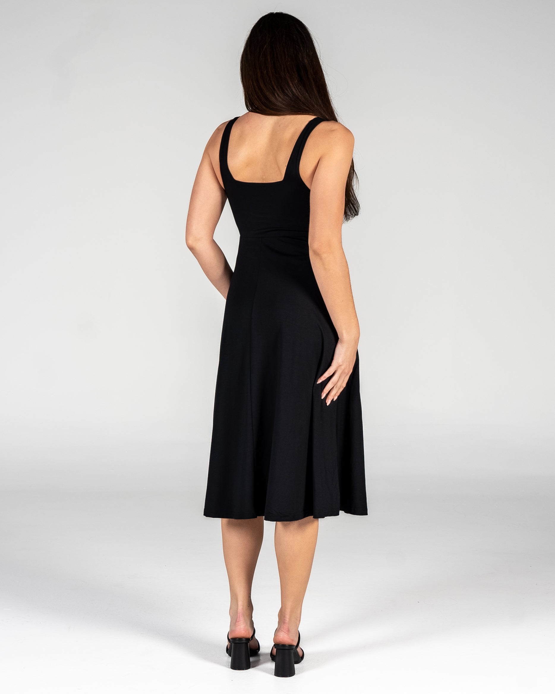 Empire Midi Dress - Black - FINAL SALE