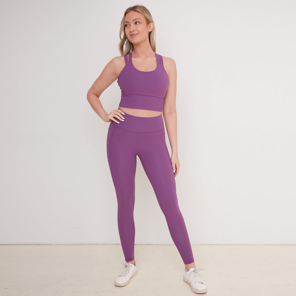 Ribbed Shakti Leggings - Berry - S ONLY - FINAL SALE