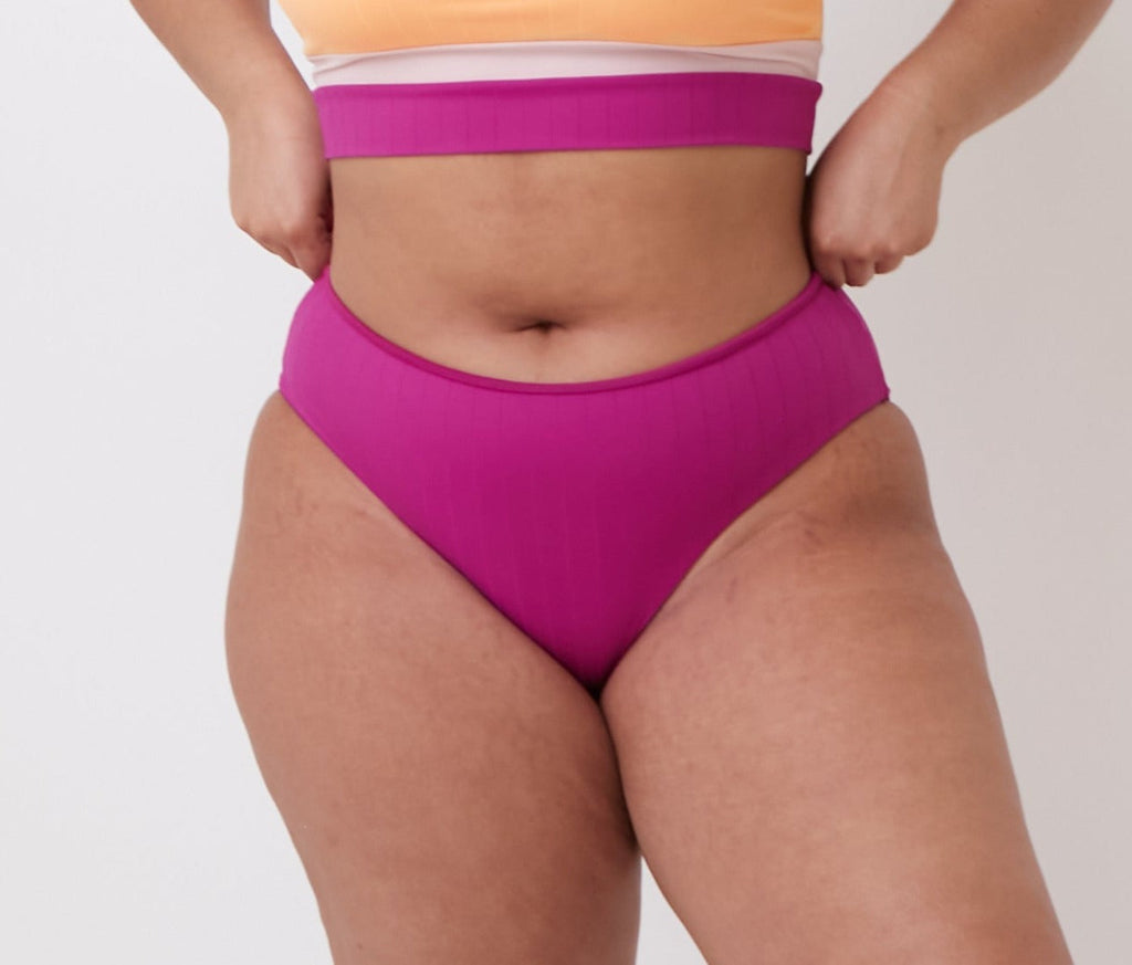 Mirage Bikini Bottoms - Ribbed Magenta - FINAL SALE