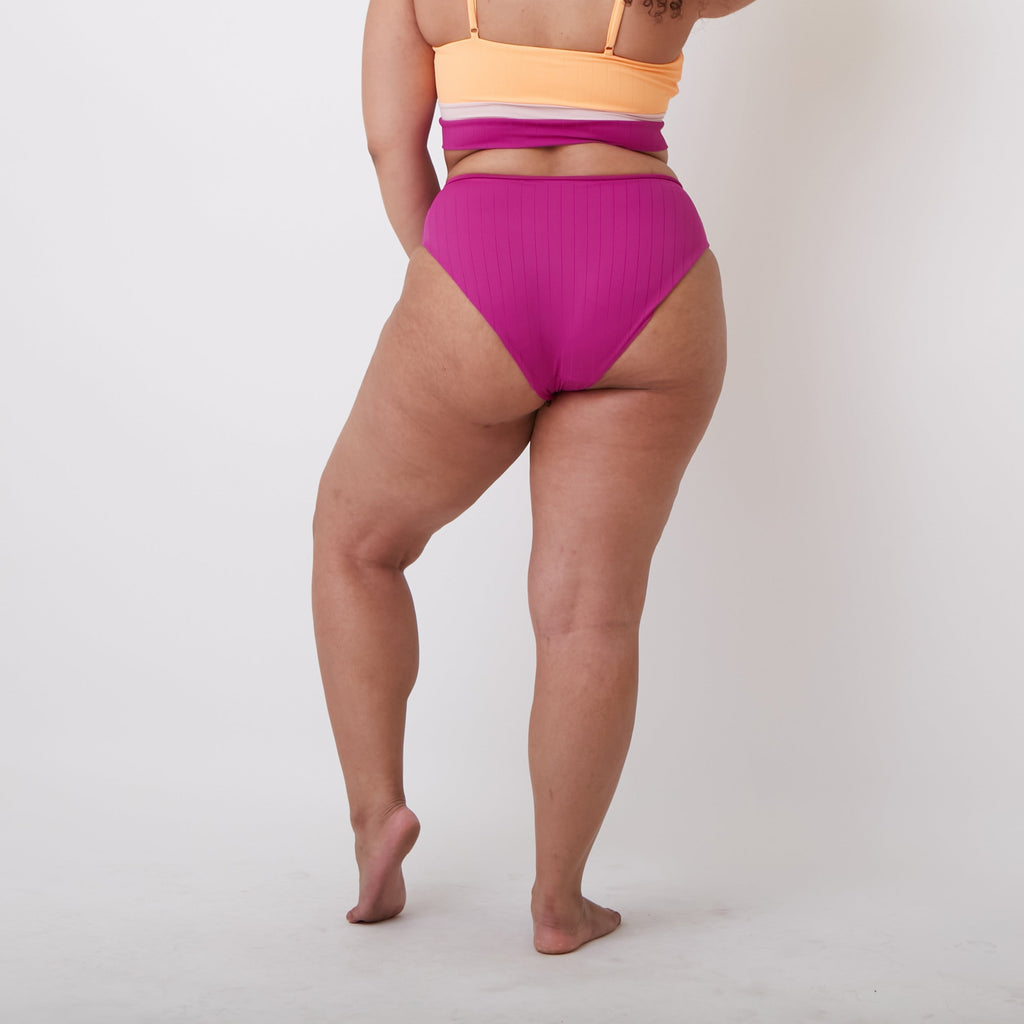 Mirage Bikini Bottoms - Ribbed Magenta - FINAL SALE