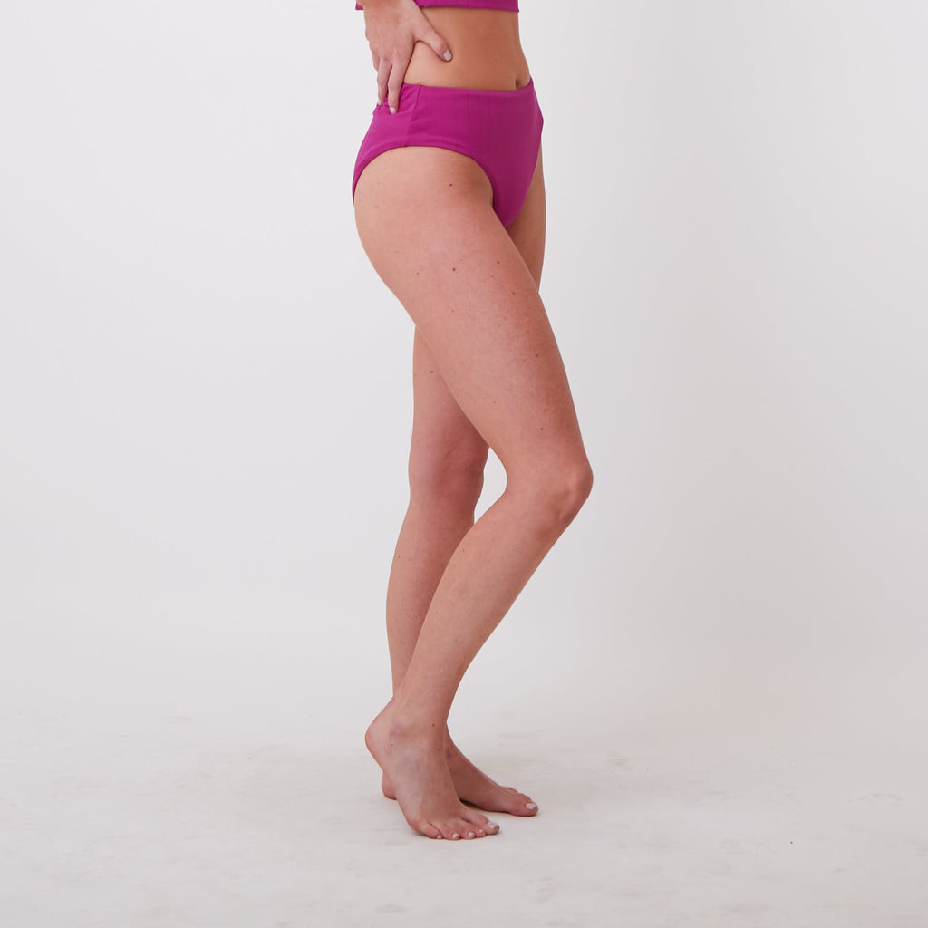 Mirage Bikini Bottoms - Ribbed Magenta - FINAL SALE