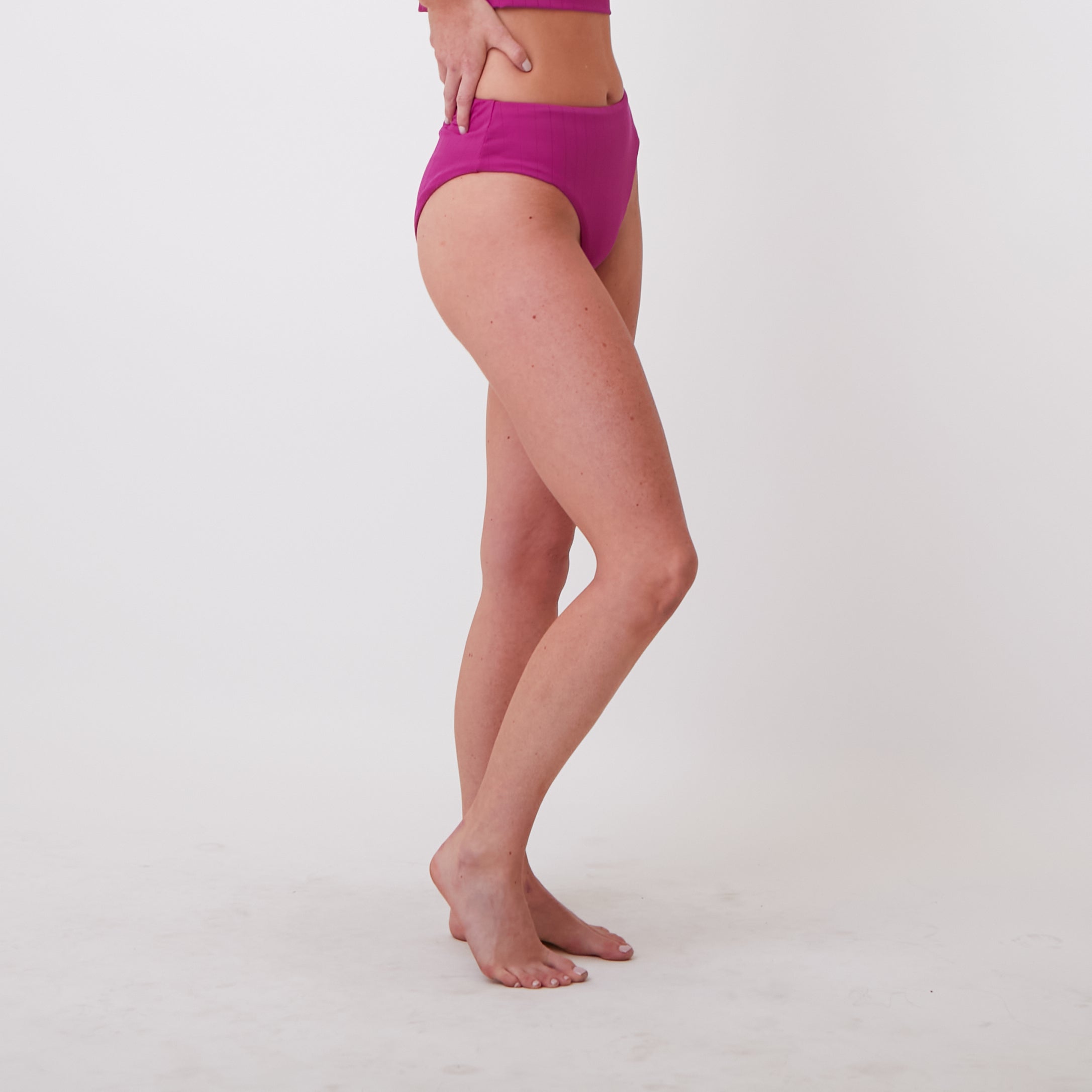 Mirage Bikini Bottoms - Ribbed Magenta - FINAL SALE