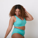 Havasu Bikini Top - Ribbed Turquoise - S ONLY - FINAL SALE