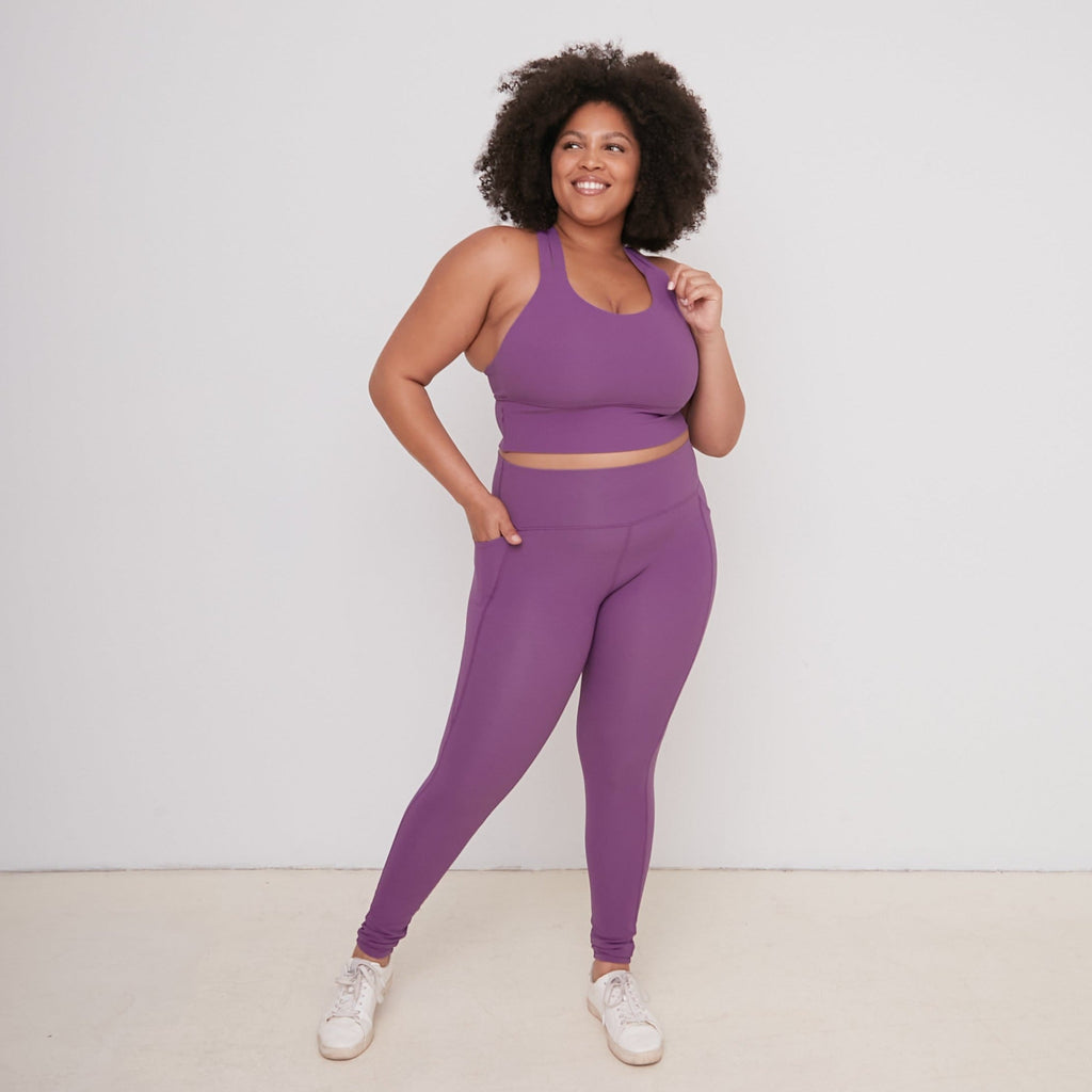 Ribbed Shakti Leggings - Berry - S ONLY - FINAL SALE