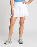 Lux Pleated Skort - White - FINAL SALE