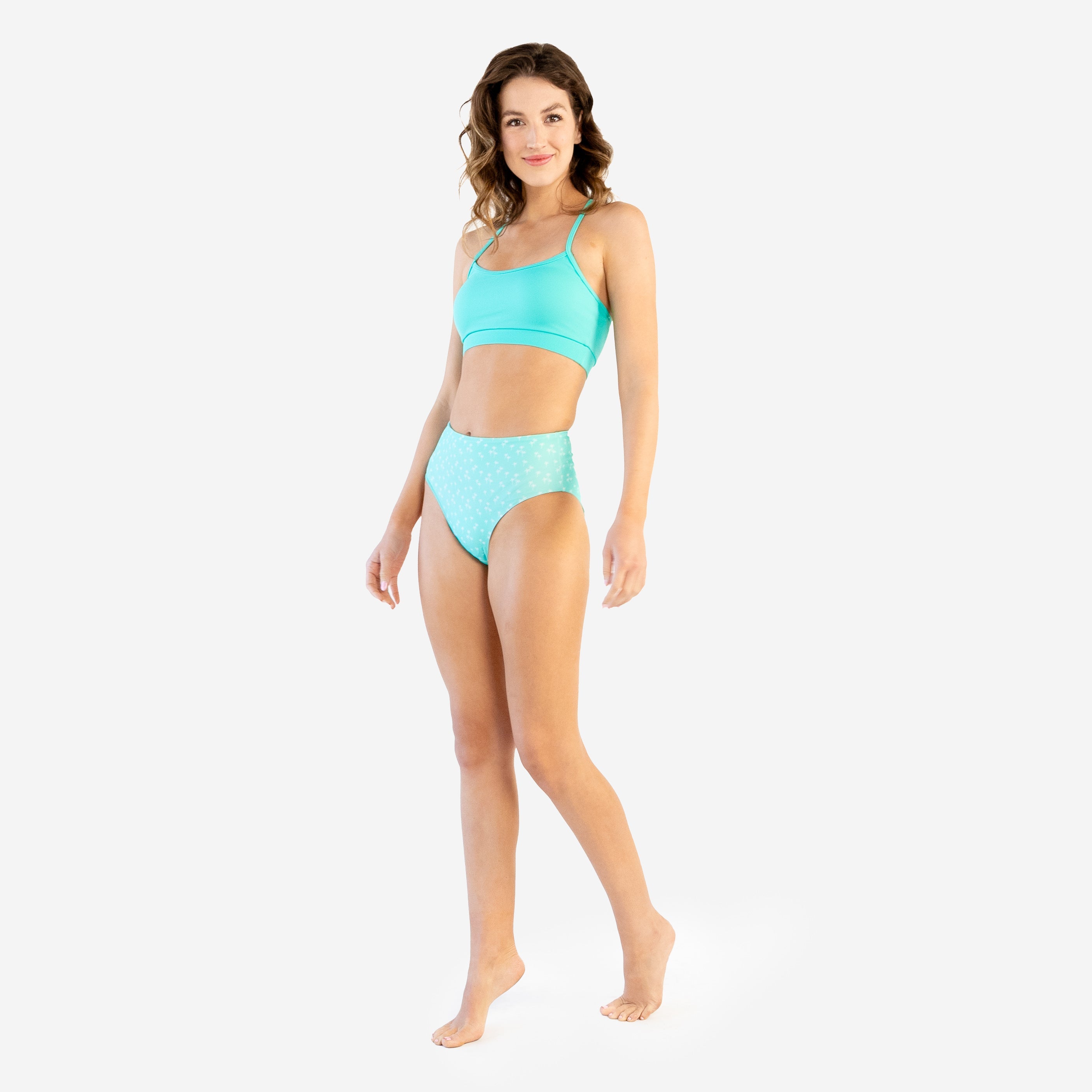 Mirage Bikini Bottoms - Turquoise Small Palm - FINAL SALE