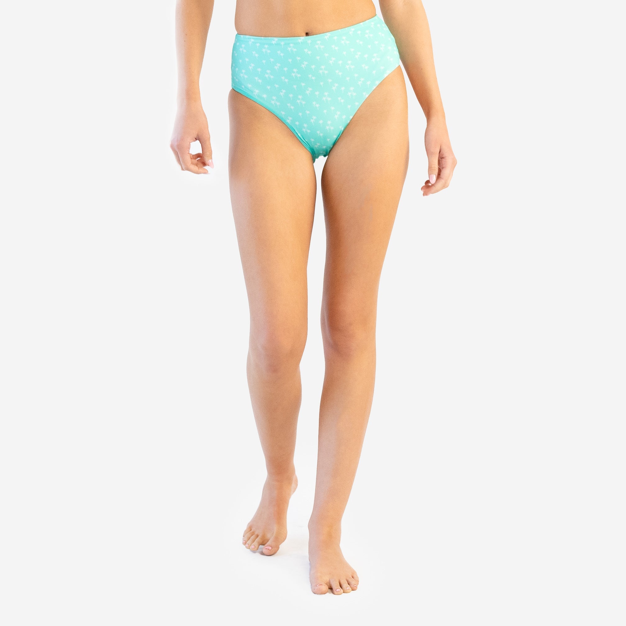 Mirage Bikini Bottoms - Turquoise Small Palm - FINAL SALE