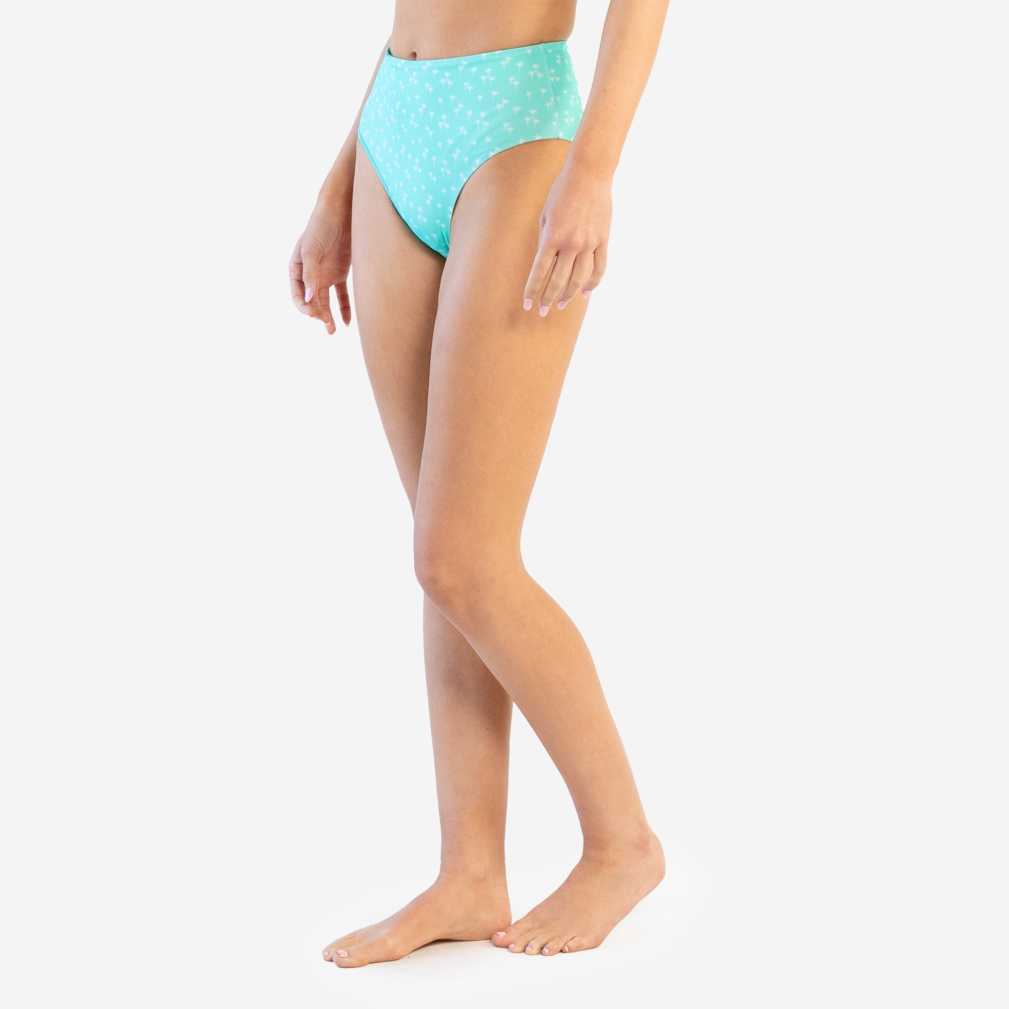 Mirage Bikini Bottoms - Turquoise Small Palm - FINAL SALE