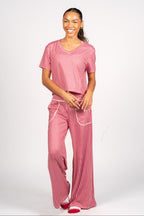 Weekend Lounge Tee - Cherry Gingham