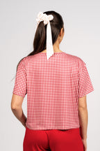 Weekend Lounge Tee - Cherry Gingham