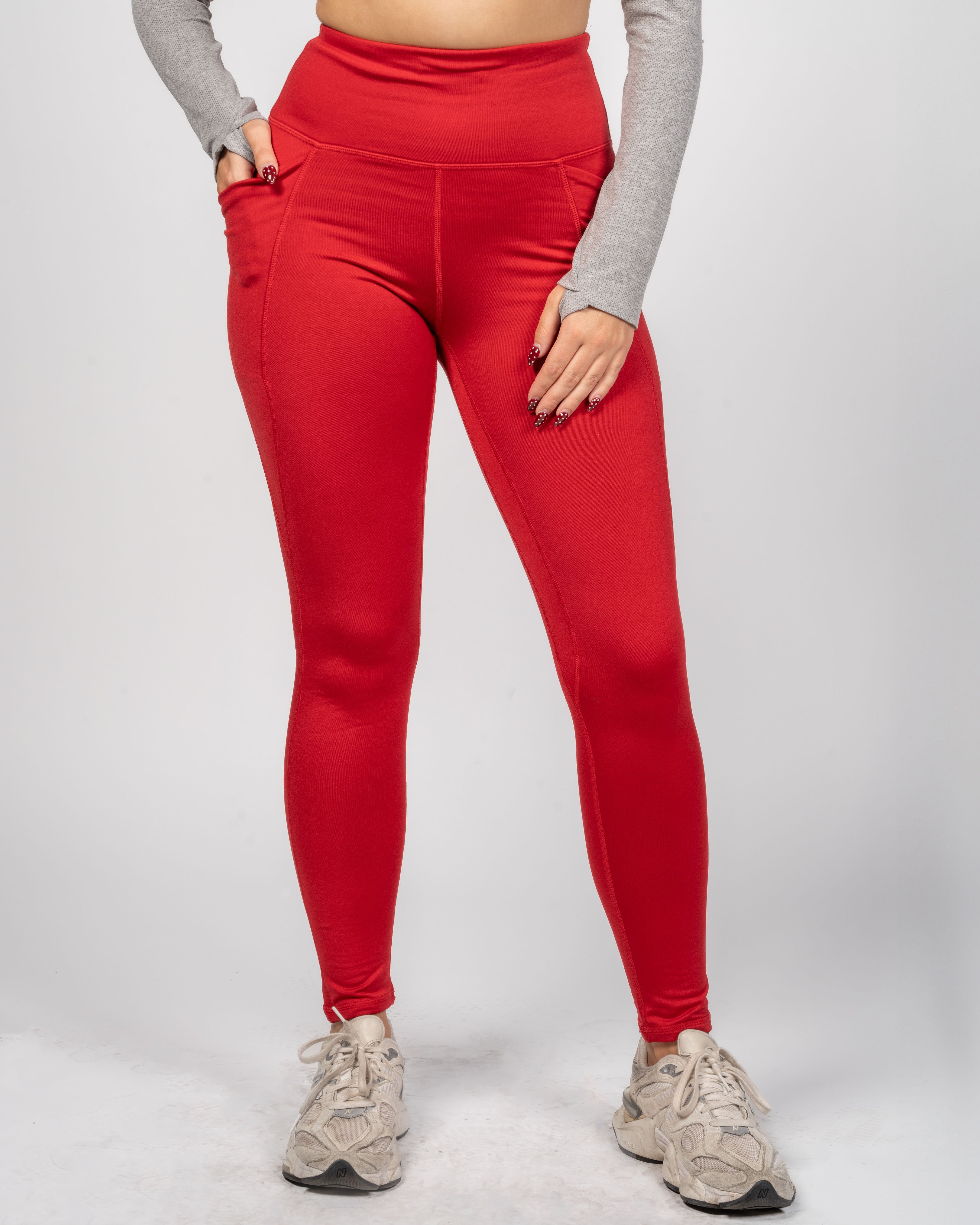 Thermal Warm Leggings - Cherry