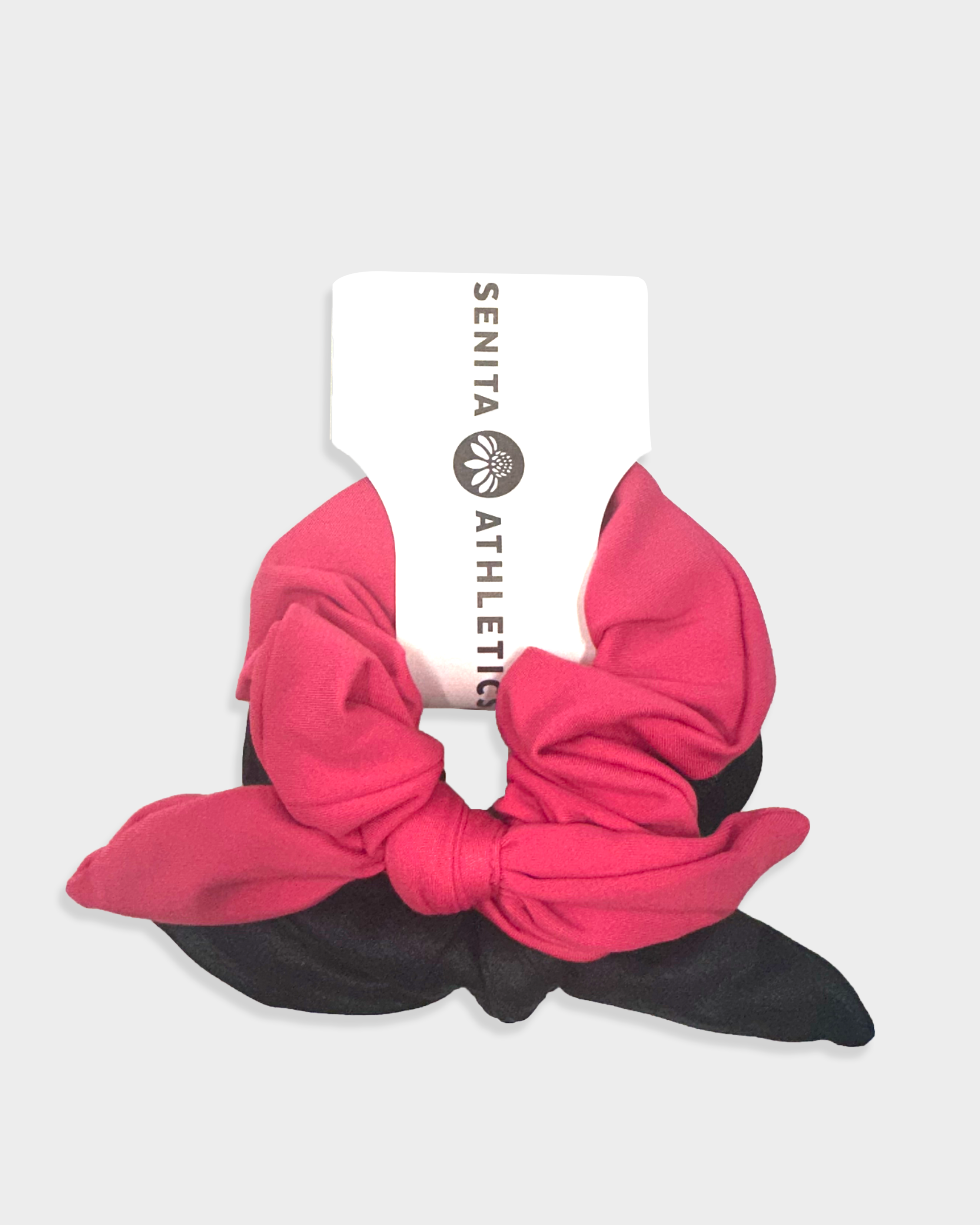 2-Pack Bow Scrunchies - Hibiscus & Black Shimmer