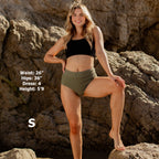 Page High Waisted Swim Bottoms - Hideaway Olive - FINAL SALE