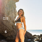 Heidi Bikini Top - Black and Steel Blue - FINAL SALE