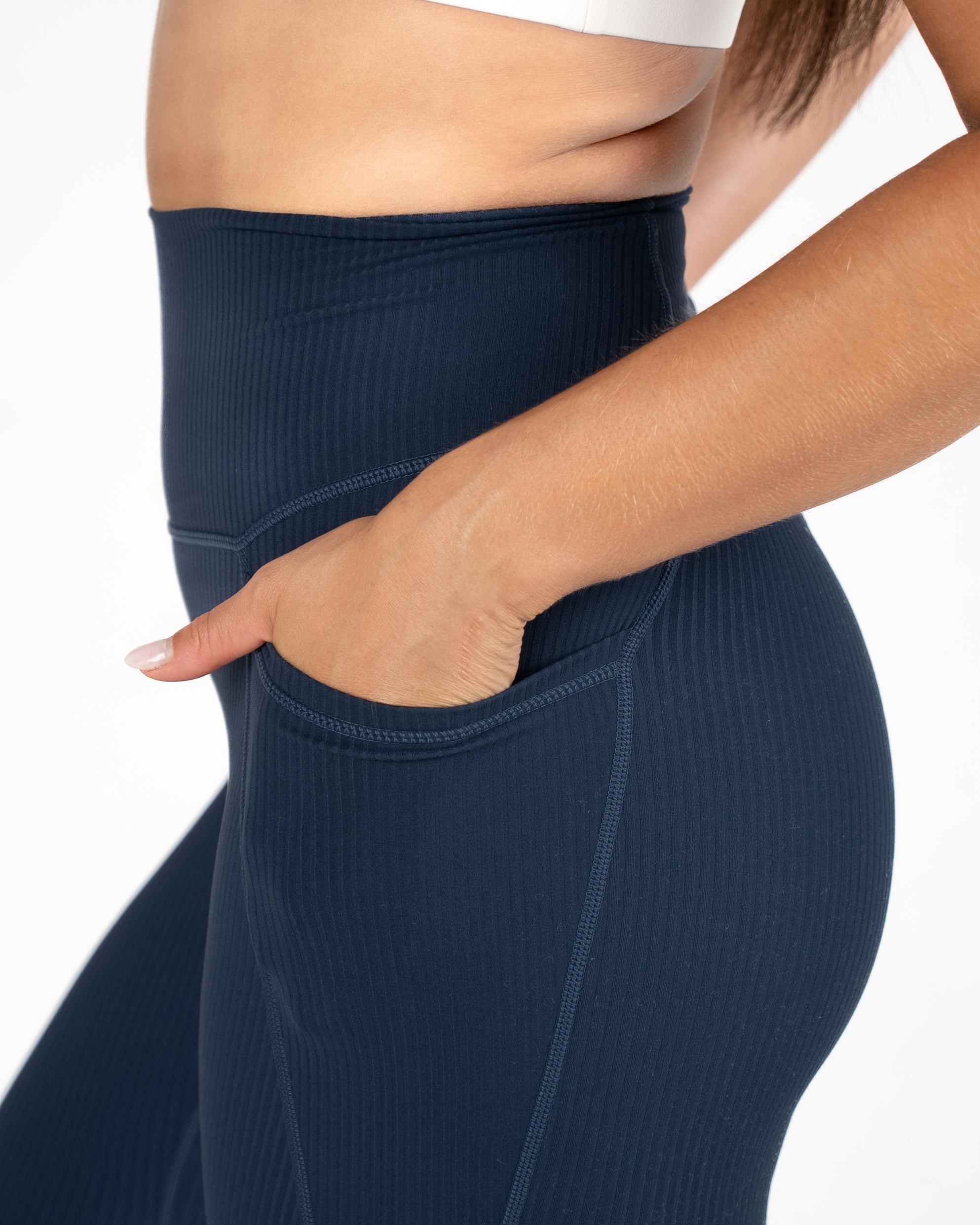 Unity Ribbed Leggings - Navy