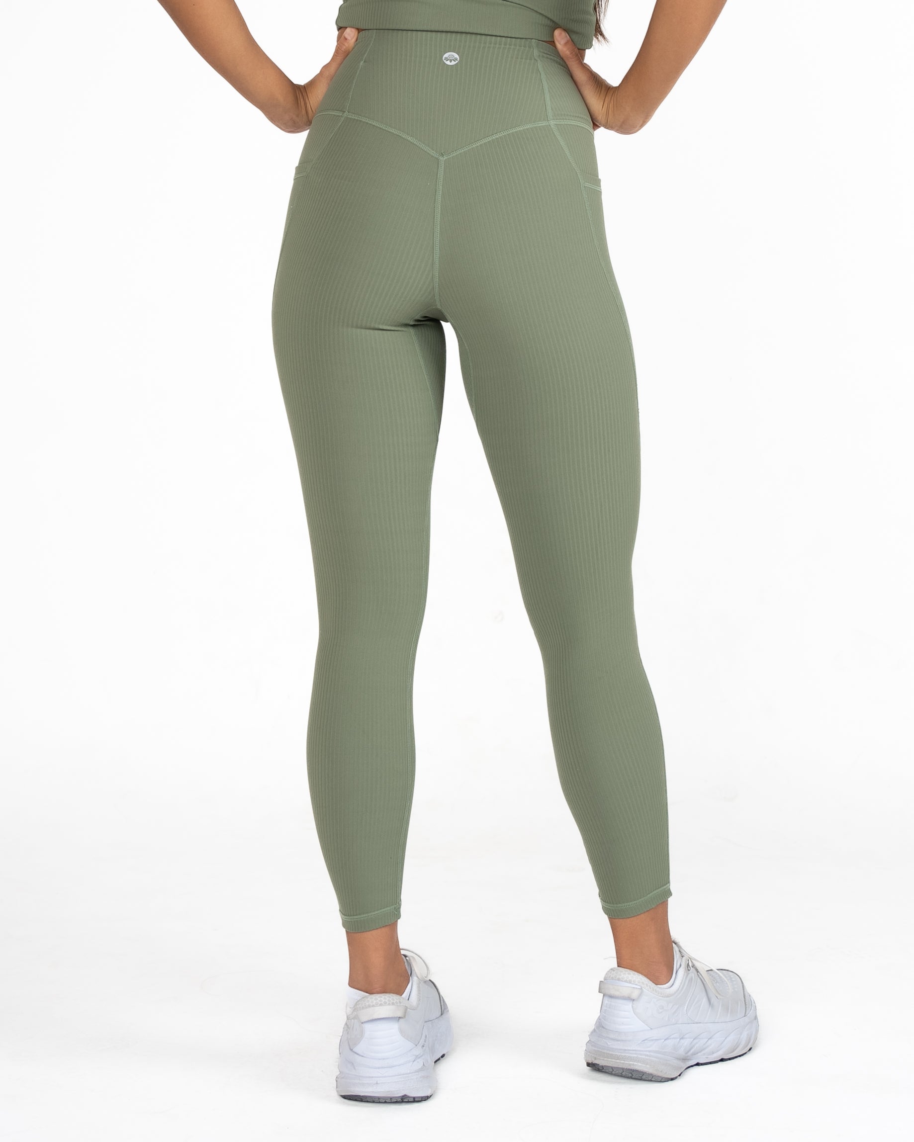 Unity Ribbed Leggings - Olive - FINAL SALE